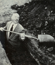 Alfred Hitchcock digs own grave